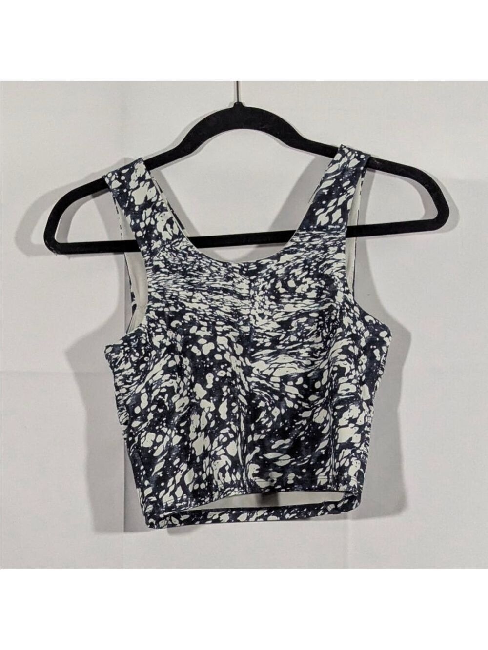 Move Theology Crop Athletic Tank Small Navy White Print - Picture 2 of 3